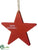 Wood Star Merry Christmas Ornament - Red White - Pack of 24