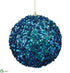 Silk Plants Direct Sequin Ball Ornament - Peacock - Pack of 8