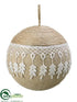 Silk Plants Direct Ball Ornament - Natural White - Pack of 12