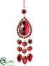 Silk Plants Direct Drop Ornament - Red Gold - Pack of 6