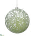 Silk Plants Direct Snowflake Plastic Ball Ornament - Mint White - Pack of 8