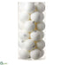 Silk Plants Direct Snowed Ball Ornament - White - Pack of 4