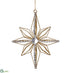 Silk Plants Direct Glittered Star Ornament - Gold Silver - Pack of 12