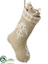 Silk Plants Direct Stocking Ornament - Natural White - Pack of 6