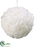Silk Plants Direct Ball Ornament - White - Pack of 12