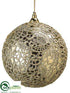 Silk Plants Direct Lace Ball Ornament - Gold - Pack of 6