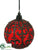 Ball Ornament - Red Black - Pack of 6