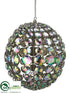 Silk Plants Direct Ball Ornament - Clear Iridescent - Pack of 2