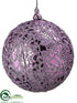 Silk Plants Direct Ball Ornament - Purple - Pack of 6