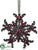 Snowflake Ornament - Red Black - Pack of 12