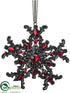 Silk Plants Direct Snowflake Ornament - Red Black - Pack of 12