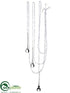 Silk Plants Direct Icicle Ornament - White Clear - Pack of 8