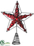 Silk Plants Direct Star Tree Topper Ornament - Red Black - Pack of 2