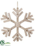 Silk Plants Direct Snowflake Ornament - Natural - Pack of 2