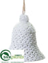 Silk Plants Direct Bell Ornament - White Snow - Pack of 24