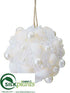 Silk Plants Direct Ball Ornament - White Pearl - Pack of 12