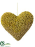 Silk Plants Direct Heart Ornament - Gold - Pack of 12