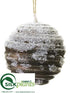Silk Plants Direct Ball Ornament - Brown Snow - Pack of 12