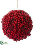 Silk Plants Direct Ball Ornament - Red - Pack of 12