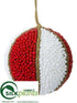 Silk Plants Direct Ball Ornament - Red White - Pack of 12