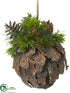 Silk Plants Direct Ball Ornament - Green Brown - Pack of 12