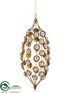 Silk Plants Direct Finial Ornament - Gold Pearl - Pack of 4