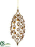 Silk Plants Direct Finial Ornament - Gold Pearl - Pack of 4