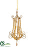 Silk Plants Direct Rhinestone, Pearl Chandelier Ornament - Gold Pearl - Pack of 8