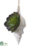 Silk Plants Direct Shell Ornament - Green Burgundy - Pack of 12