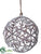 Ball Ornament - Brown Glittered - Pack of 12