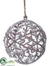 Silk Plants Direct Ball Ornament - Brown Glittered - Pack of 12