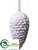 Pine Cone Ornament - White Brown - Pack of 12
