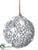 Ball Ornament - White Brown - Pack of 12