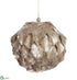 Silk Plants Direct Leaf Ball Ornament - Gold - Pack of 6