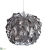 Silk Plants Direct Leaf Ball Ornament - Silver - Pack of 6