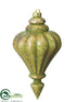 Silk Plants Direct Finial Ornament - Green Antique - Pack of 6