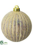 Silk Plants Direct Ball Ornament - Beige Antique - Pack of 6