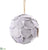 Velvet Eucalyptus Leaf Ball Ornament - Gray Silver - Pack of 6