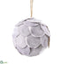 Silk Plants Direct Velvet Eucalyptus Leaf Ball Ornament - Gray Silver - Pack of 6