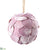 Velvet Eucalyptus Leaf Ball Ornament - Pink - Pack of 6