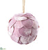 Silk Plants Direct Velvet Eucalyptus Leaf Ball Ornament - Pink - Pack of 6