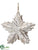 Star Ornament - White Glittered - Pack of 12