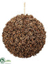 Silk Plants Direct Ball Ornament - Brown - Pack of 2