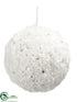 Silk Plants Direct Ball Ornament - White Silver - Pack of 6