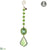 Rhinestone, Pearl Drop Ornament - Green - Pack of 6