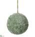 Silk Plants Direct Fur Ball Ornament - Green - Pack of 12