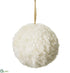 Silk Plants Direct Fur Ball Ornament - White - Pack of 12