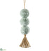Silk Plants Direct Fur Ball Tassel Ornament - Green - Pack of 12
