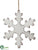 Snowflake Ornament - White Antique - Pack of 12