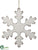 Snowflake Ornament - White Antique - Pack of 12